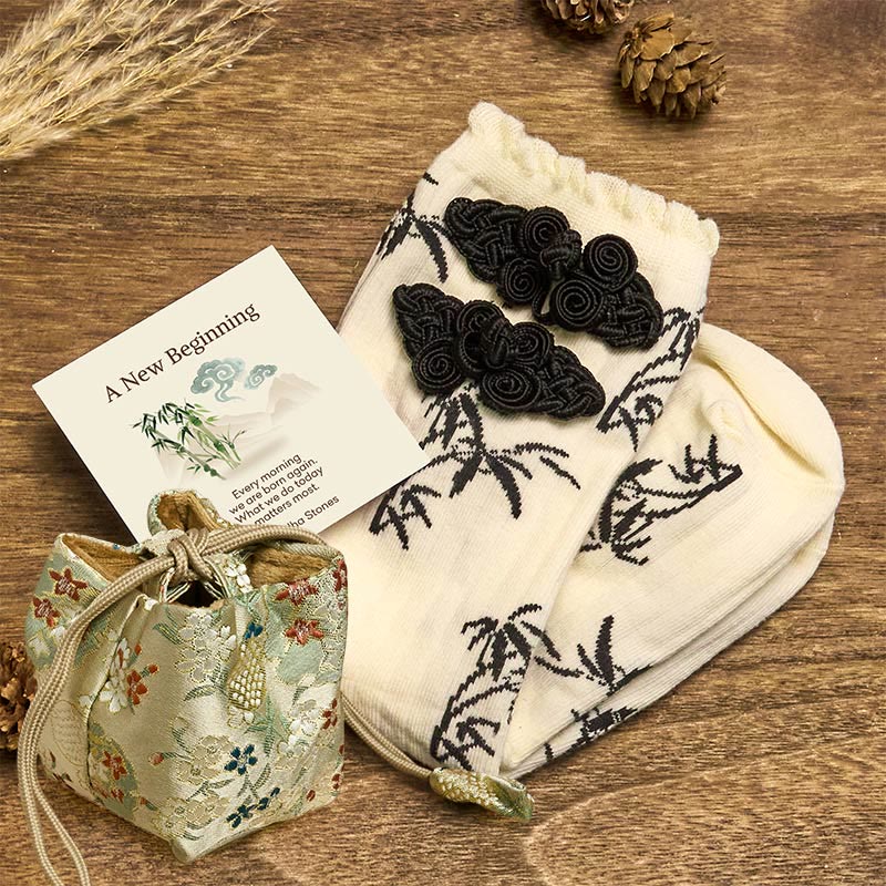 Buddha Stones "A New Beginning" Bamboo Micro Crew Women's Socks Includes Gift Message Card - FloralWhite - One Size Fits Most (US 5.5-8.5,EU 36–40,UK/AU 3.5-6.5,AISA 23–25 cm) - Deluxe Gift Bag (+$12.59) - image 20