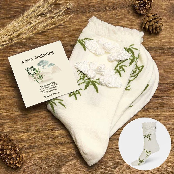 Buddha Stones "A New Beginning" Bamboo Micro Crew Women's Socks Includes Gift Message Card - White - One Size Fits Most (US 5.5-8.5,EU 36–40,UK/AU 3.5-6.5,AISA 23–25 cm) - Standard Gift Box - image 25