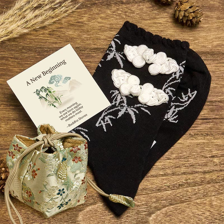 Buddha Stones "A New Beginning" Bamboo Micro Crew Women's Socks Includes Gift Message Card - Black - One Size Fits Most (US 5.5-8.5,EU 36–40,UK/AU 3.5-6.5,AISA 23–25 cm) - Deluxe Gift Bag (+$12.59) - image 7