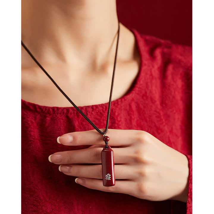 Chinese Zodiac Natal Buddha Cinnabar Amulet Protection String Necklace Pendant - image 9