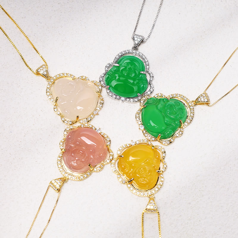 Buddha Stones Good Luck Laughing Buddha Necklace - image 11