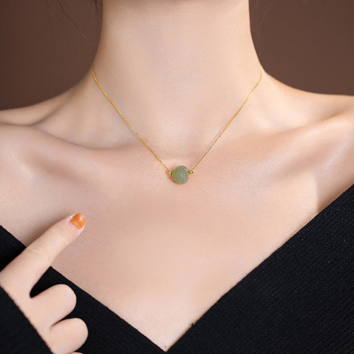 925 Sterling Silver Natural Hetian Jade Cyan Jade Luck Laughing Buddha Butterfly Necklace Pendant - image 13