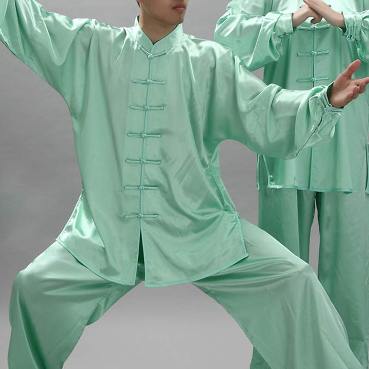 Simple Pattern Meditation Prayer Spiritual Zen Tai Chi Qigong Practice Unisex Clothing Set - Green - 2XL-FIT FOR US/UK/AU/EU-XL - image 13