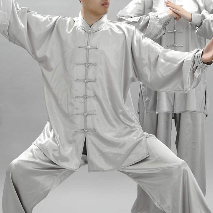 Simple Pattern Meditation Prayer Spiritual Zen Tai Chi Qigong Practice Unisex Clothing Set - Light Gray - 3XL-FIT FOR US/UK/AU/EU-2XL - image 12