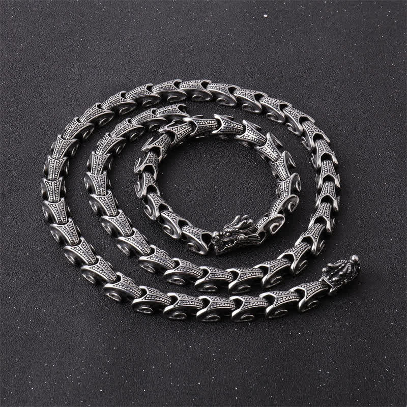 Buddha Stones Dragon Pattern Titanium Steel Protection Necklace Pendant Bracelet - image 5