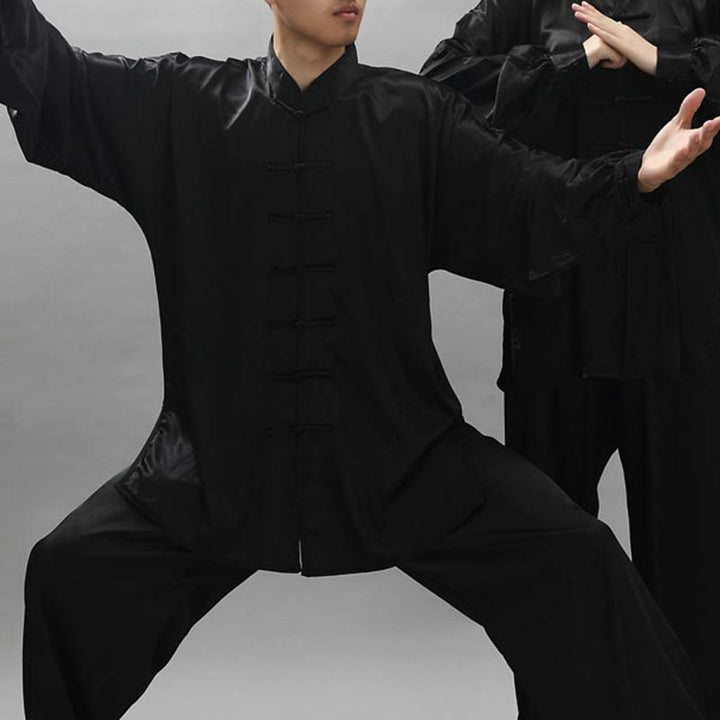 Simple Pattern Meditation Prayer Spiritual Zen Tai Chi Qigong Practice Unisex Clothing Set - Black - 3XL-FIT FOR US/UK/AU/EU-2XL - image 28