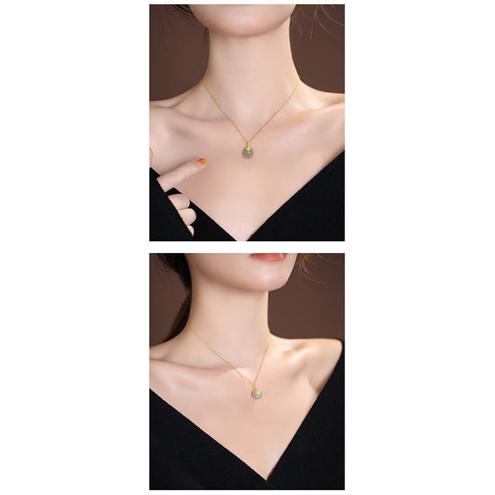 925 Sterling Silver Natural Hetian Jade Cyan Jade Luck Laughing Buddha Butterfly Necklace Pendant - image 29