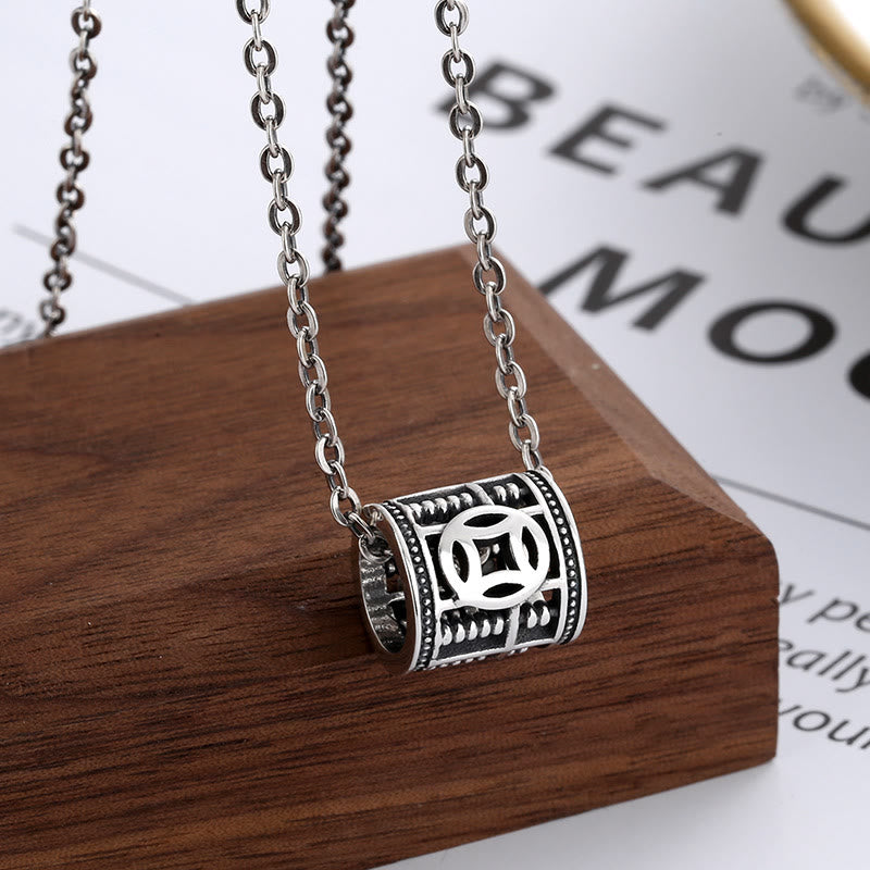 Buddha Stones 925 Sterling Silver Wealth Abacus Copper Coin Lucky