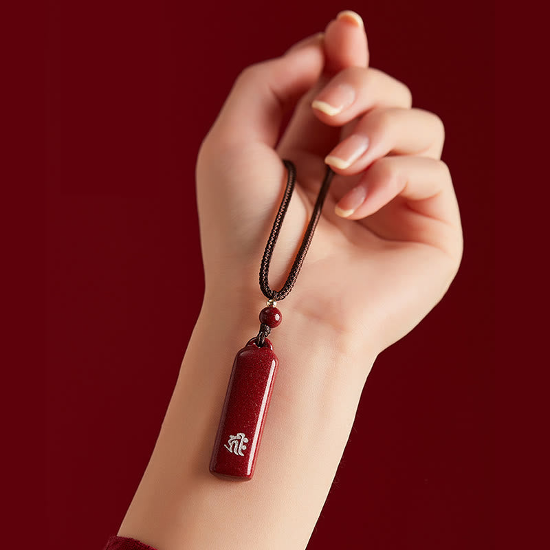 Chinese Zodiac Natal Buddha Cinnabar Amulet Protection String Necklace Pendant - image 6