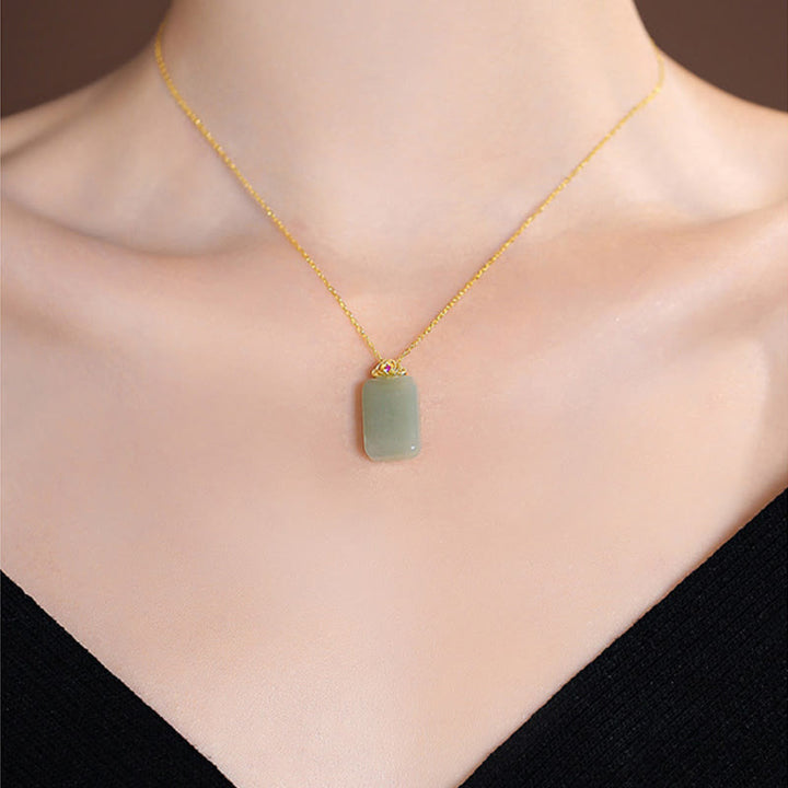 925 Sterling Silver Natural Hetian Jade Cyan Jade Luck Laughing Buddha Butterfly Necklace Pendant - image 44