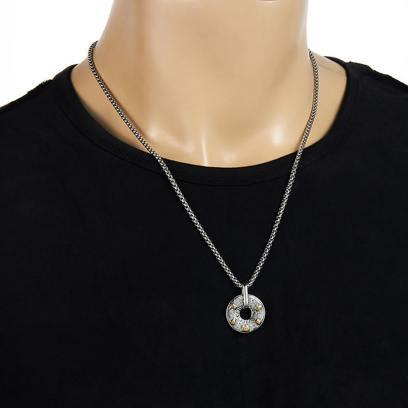 Buddha Stones Tibetan Om Mani Padme Hum Peace Buckle Creativity Necklace Pendant - image 7