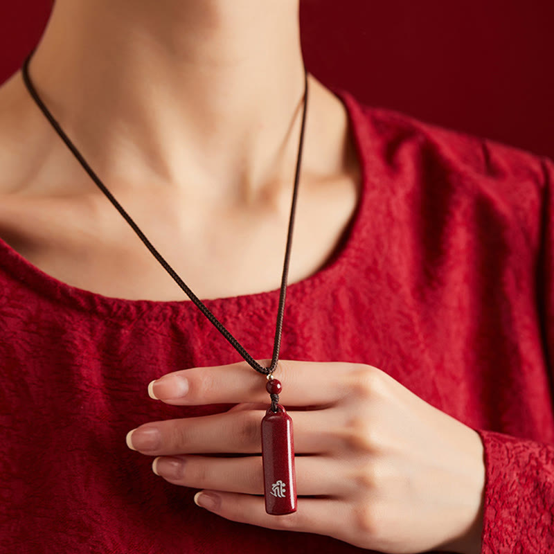 Chinese Zodiac Natal Buddha Cinnabar Amulet Protection String Necklace Pendant - image 2