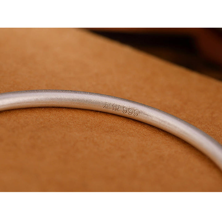 Buddha Stones Tibetan 999 Sterling Silver Om Mani Padme Hum Love Bracelet Bangle - image 5