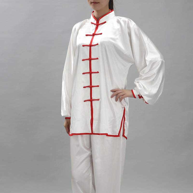 Simple Pattern Meditation Prayer Spiritual Zen Tai Chi Qigong Practice Unisex Clothing Set - White + Red Edge - 3XL-FIT FOR US/UK/AU/EU-2XL - image 22