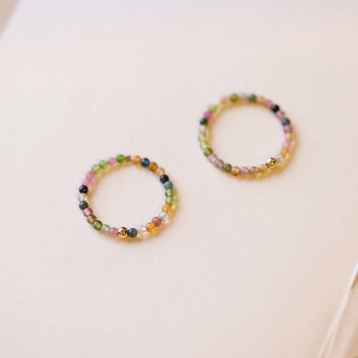 Buddha Stones Natural Tourmaline Positive Love Ring