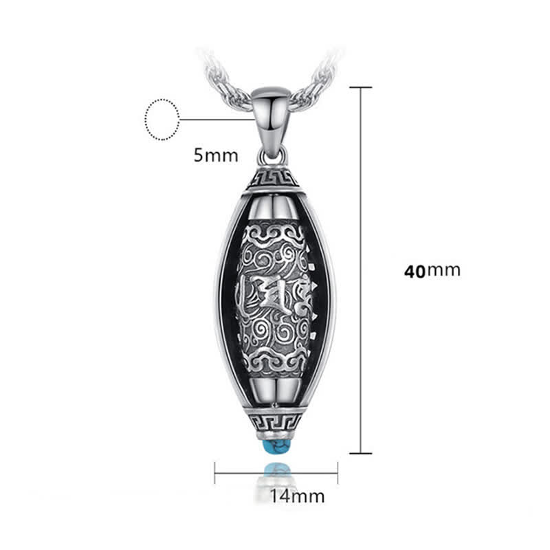 Buddha Stones Tibet Om Mani Padme Hum Protection Necklace Rotatable Pendant - image 10