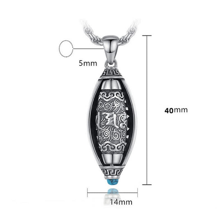 Buddha Stones Tibet Om Mani Padme Hum Protection Necklace Rotatable Pendant - image 10