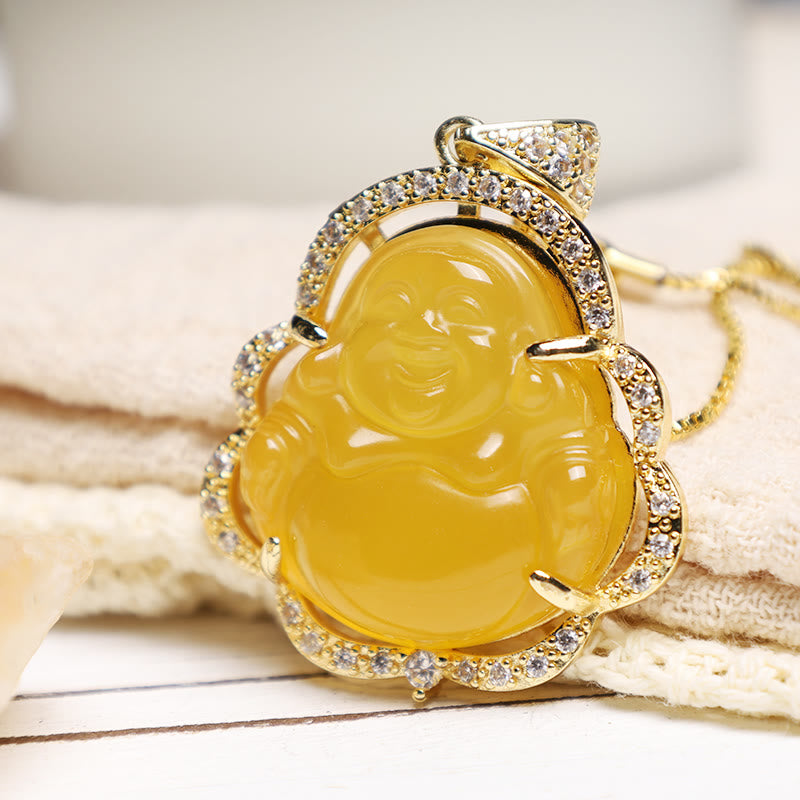 Buddha Stones Good Luck Laughing Buddha Necklace - image 19