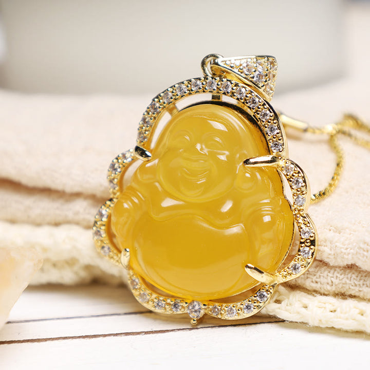 Buddha Stones Good Luck Laughing Buddha Necklace - image 19