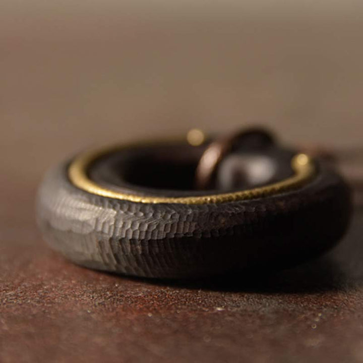 Buddha Stones Zen Circle Ebony Wood Peace Calm Necklace Pendant - image 13