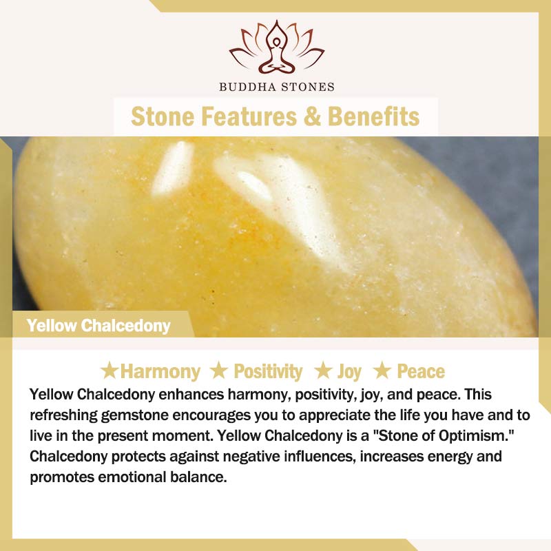Buddha Stones Yellow Chalcedony Harmony Positivity Bracelet Bangle - image 8