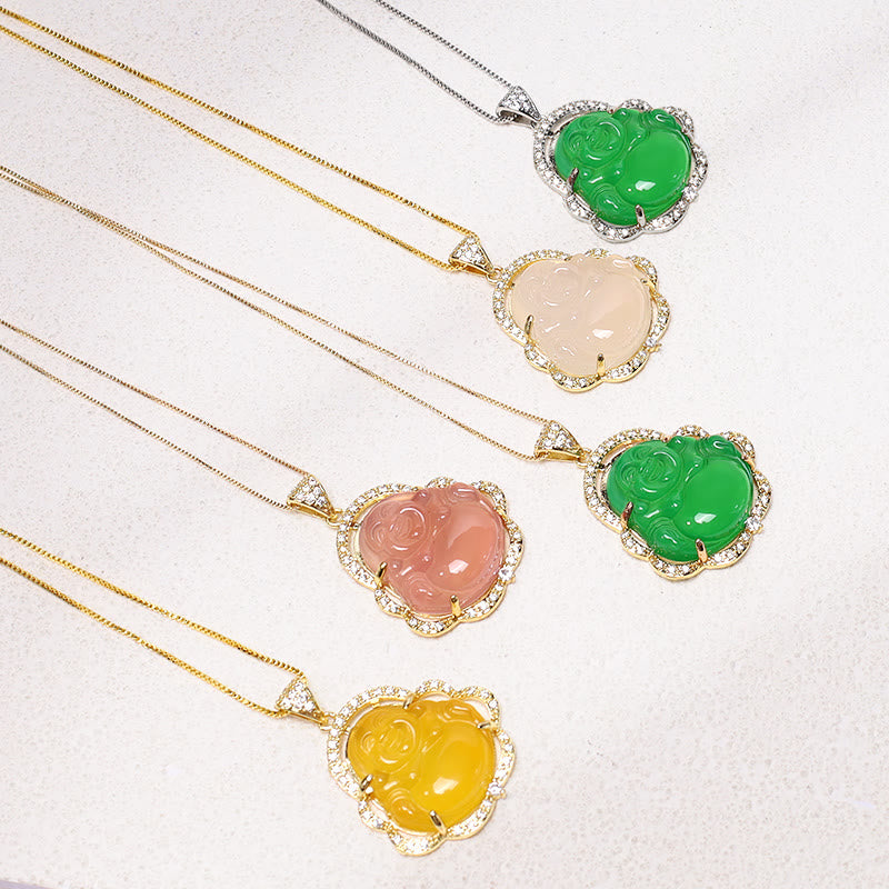 Buddha Stones Good Luck Laughing Buddha Necklace - image 2