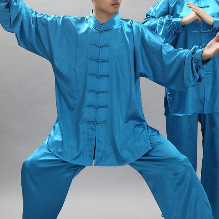 Simple Pattern Meditation Prayer Spiritual Zen Tai Chi Qigong Practice Unisex Clothing Set - Blue - 2XL-FIT FOR US/UK/AU/EU-XL - image 20