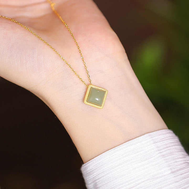 925 Sterling Silver Natural Hetian Jade Cyan Jade Luck Laughing Buddha Butterfly Necklace Pendant - Hetian Jade Prismatic - image 23