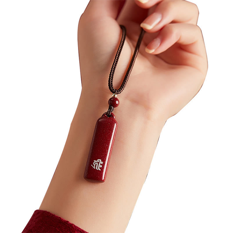 Chinese Zodiac Natal Buddha Cinnabar Amulet Protection String Necklace Pendant - image 10