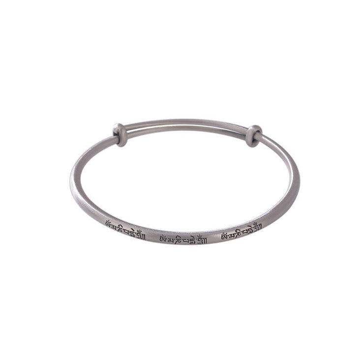 Buddha Stones Tibetan 999 Sterling Silver Om Mani Padme Hum Love Bracelet Bangle - image 7