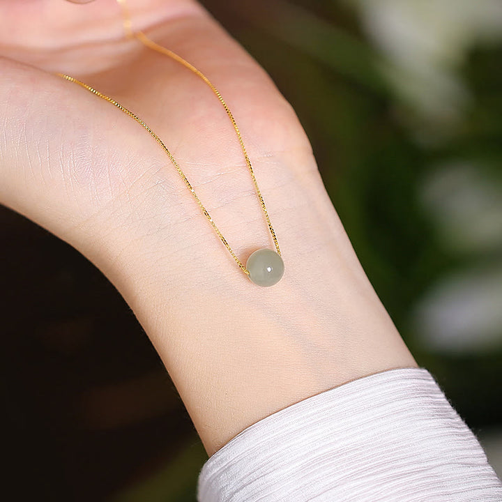 925 Sterling Silver Natural Hetian Jade Cyan Jade Luck Laughing Buddha Butterfly Necklace Pendant - Luck Hetian Jade Bead - image 14