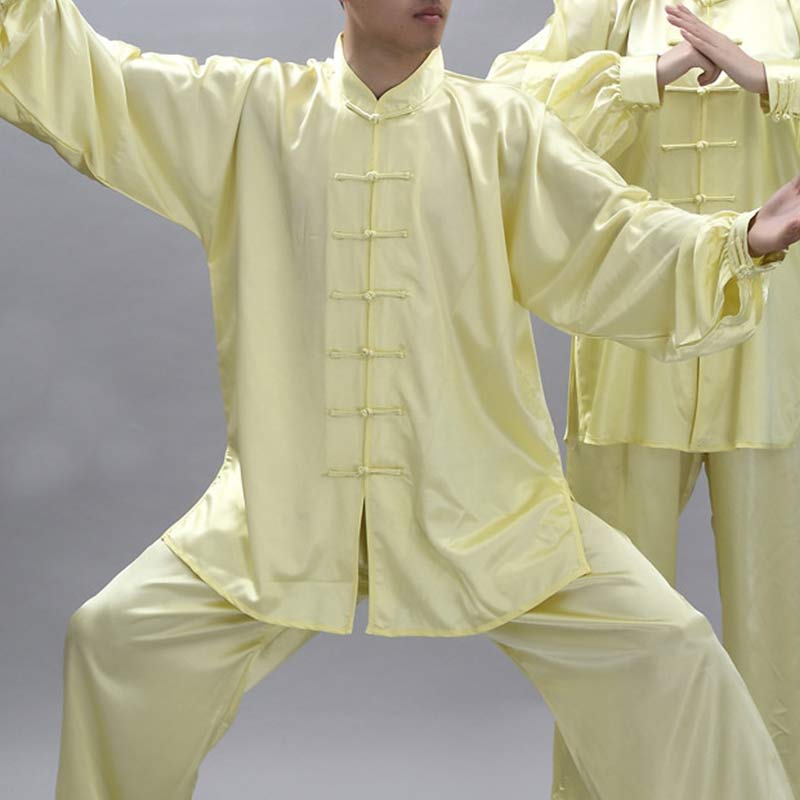 Simple Pattern Meditation Prayer Spiritual Zen Tai Chi Qigong Practice Unisex Clothing Set - Light Yellow - 3XL-FIT FOR US/UK/AU/EU-2XL - image 14