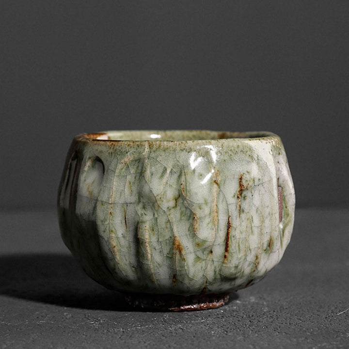 Buddha Stones Handcrafted Simple Cracked Ice Texture Chinese Jianzhan Ceramic Teacup Kung Fu Tea Cup