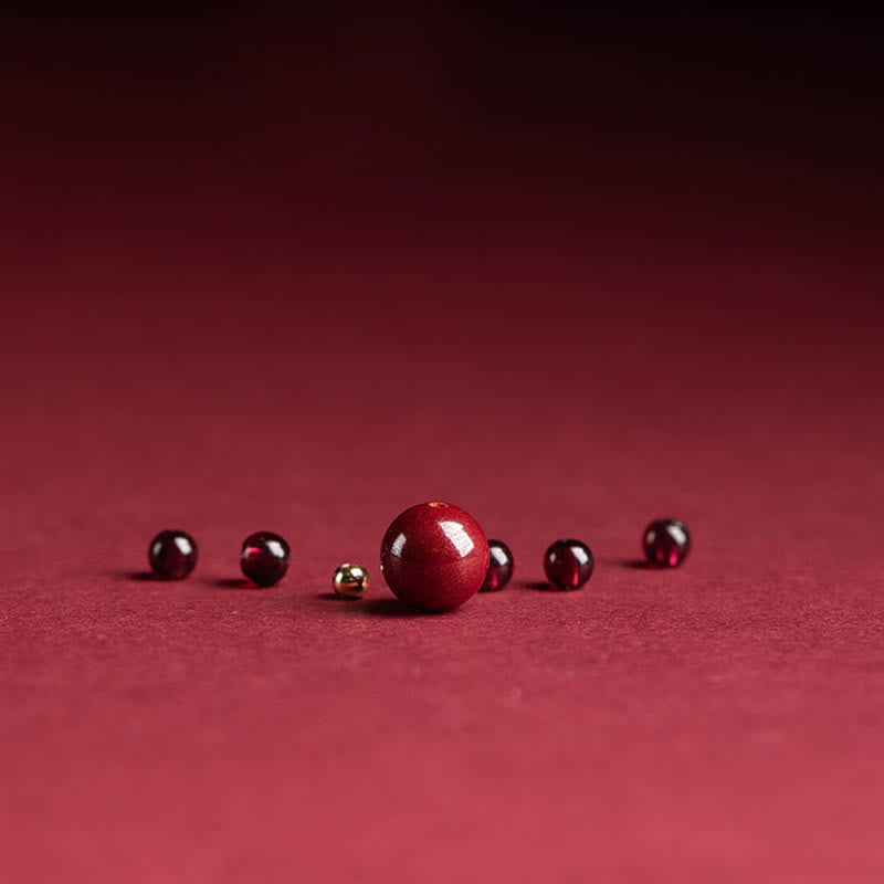 Buddha Stones Garnet Cinnabar Lucky Bead PiXiu Om Mani Padme Hum Rose Protection Ring