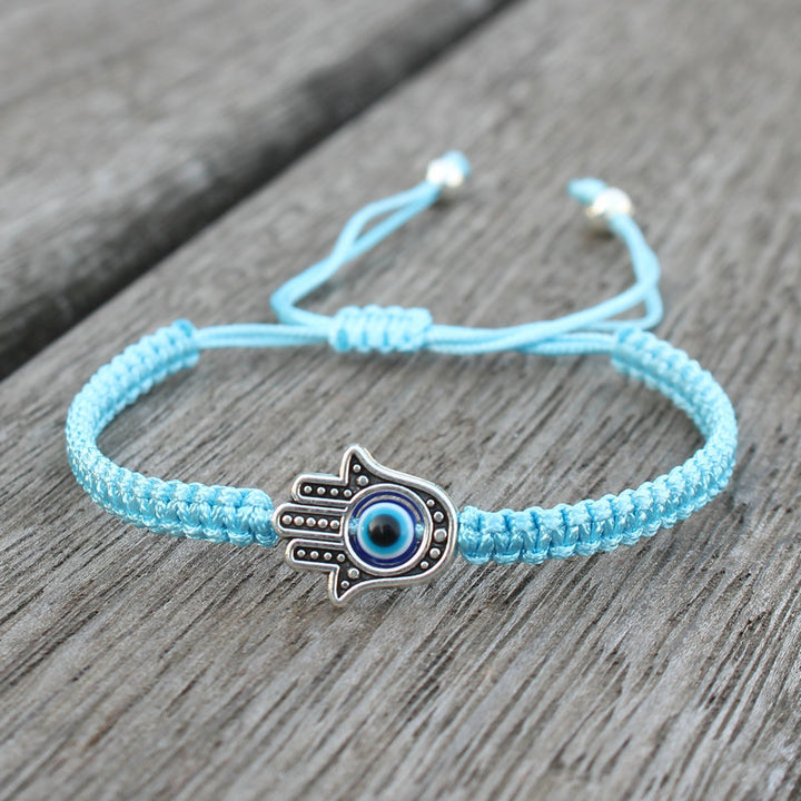 Buddha Stones Handmade Hamsa Symbol Protection Luck String Bracelet