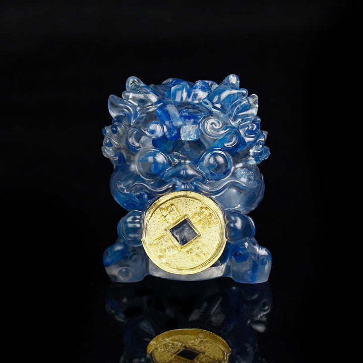Buddha Stones Handmade Cute PiXiu Gold Coin Crystal Fengshui Energy Wealth Fortune Home Decoration