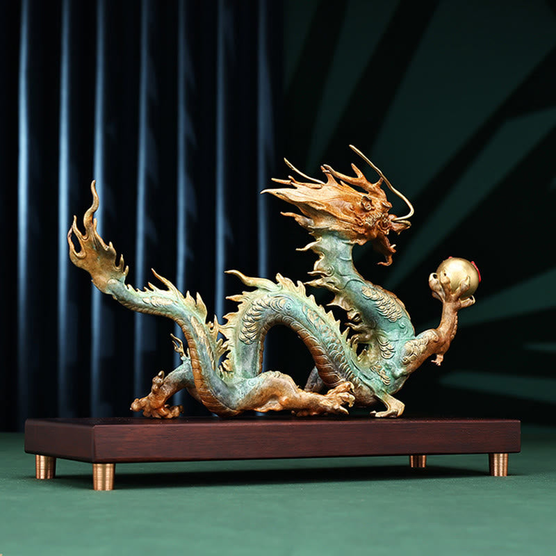  ❗❗❗A Flash Sale- Buddha Stones Year Of The Dragon Auspicious Dragon Brass Copper Luck Success Office Decoration - image 7