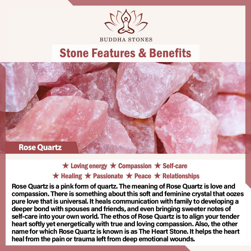 Buddha Stones Natural Rose Quartz Love Healing Metal Cuff Bracelet Bangle - image 6