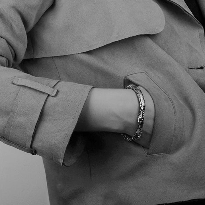 Buddha Stones 925 Sterling Silver Vintage Twisted Design Wealth Healing Chain Bracelet - image 11