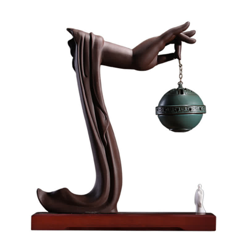 Tibetan Lotus Blessing Ceramic Incense Burner Decoration - image 2