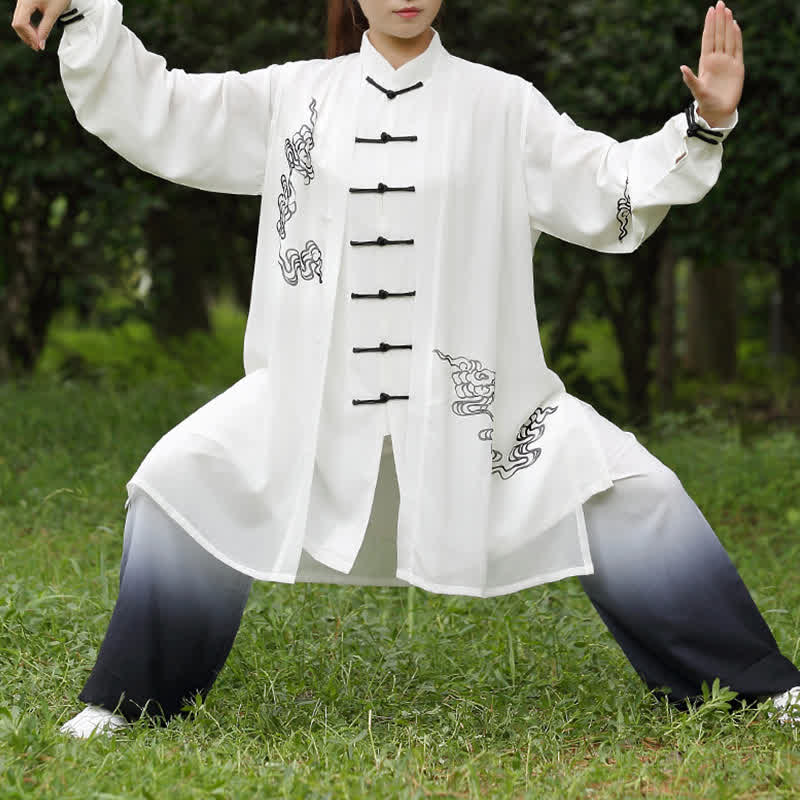 Auspicious Clouds Gradient Meditation Prayer Spiritual Zen Tai Chi Qigong Practice Women's Clothing Set - image 6