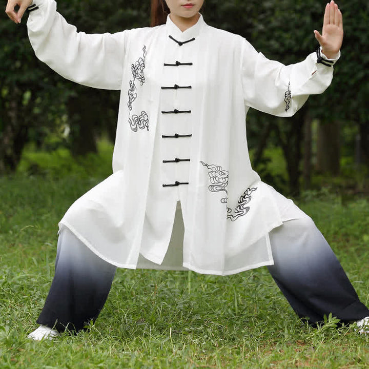 Auspicious Clouds Gradient Meditation Prayer Spiritual Zen Tai Chi Qigong Practice Women's Clothing Set - image 6