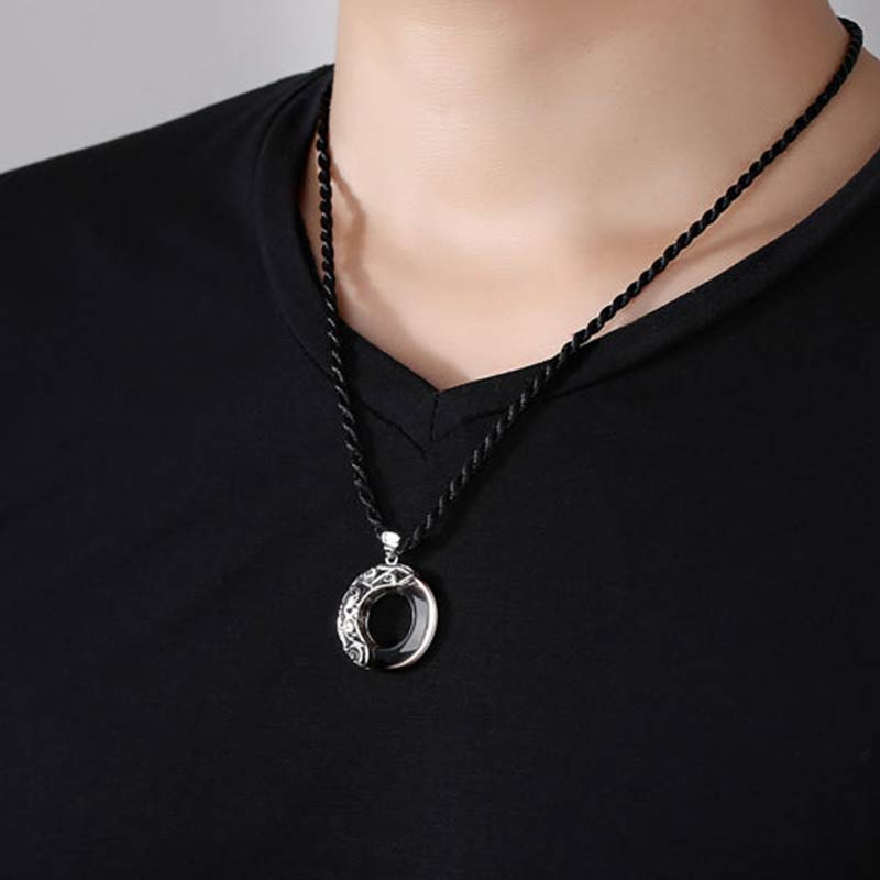 Buddha Stones 12 Constellations of the Zodiac Ice Obsidian Blessing Round Pendant Necklace - image 27