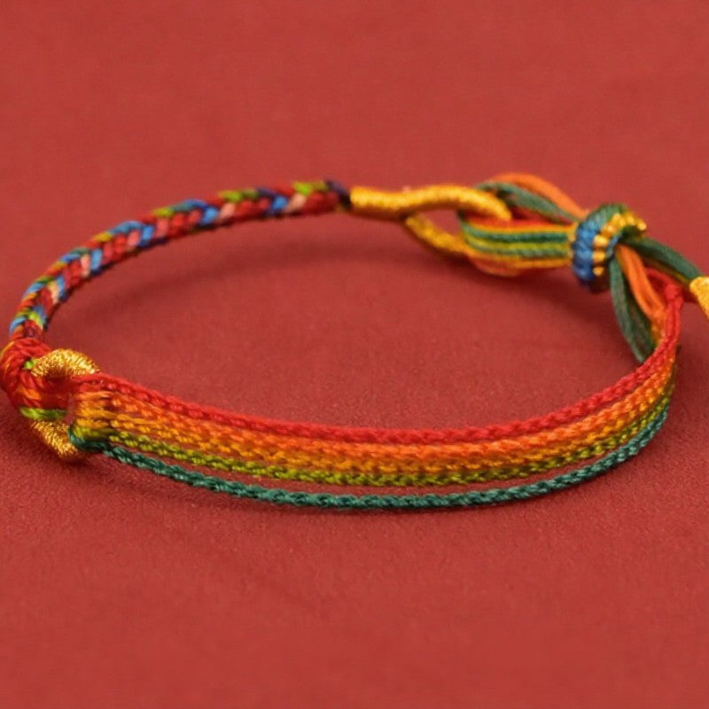 Buddha Stones Five-color Red String Luck Ethnic Style Bracelet - image 3