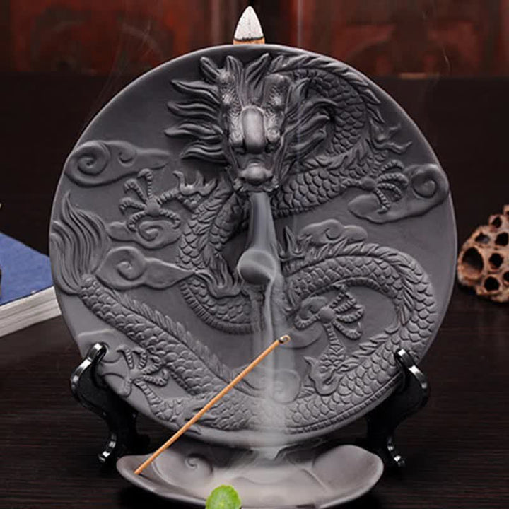 Dragon Ceramic Backflow Smoke Fountain Meditation Incense Burner - image 7