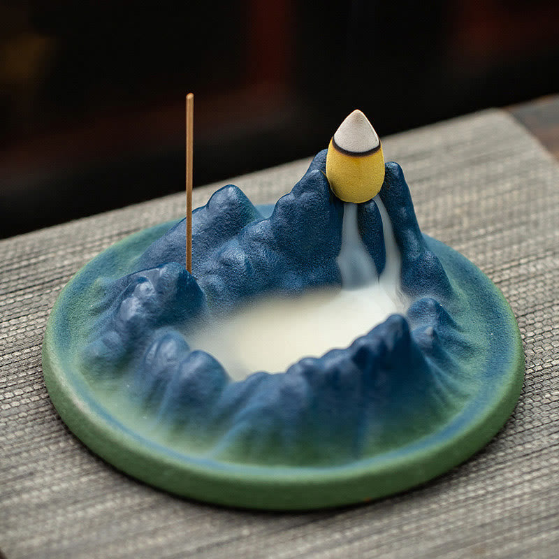 Creative Mountain River Ceramic Healing Backflow Incense Burner - image 1