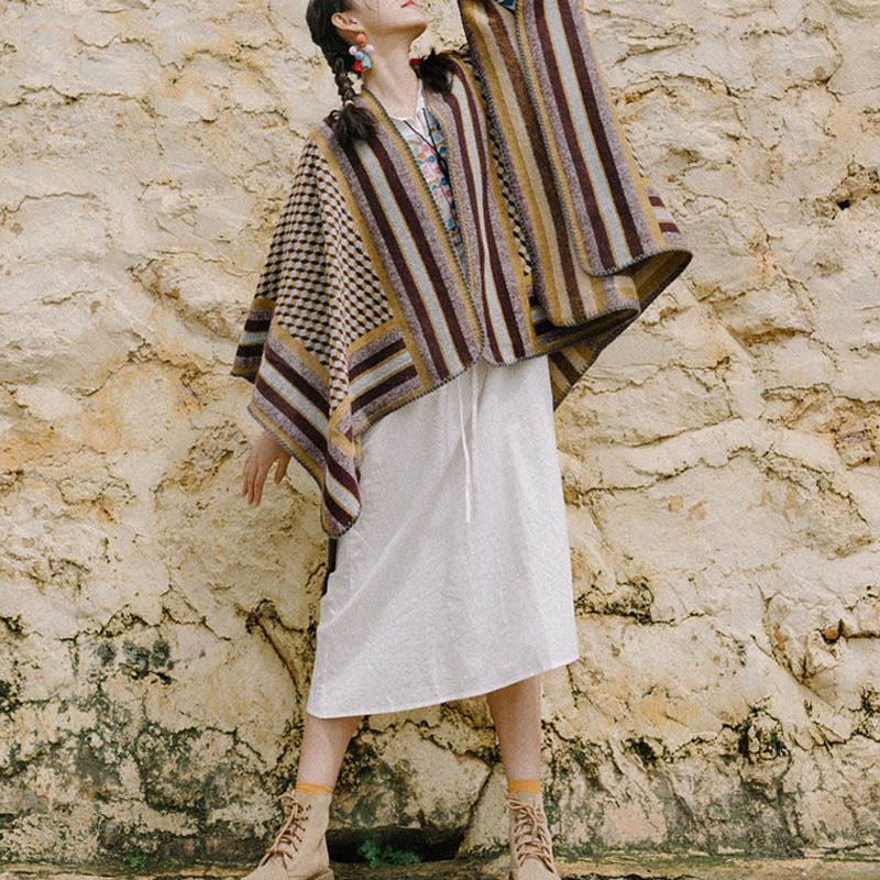 Tibetan Shawl Classic Pattern Winter Cozy Warm Travel Scarf Wrap - image 3