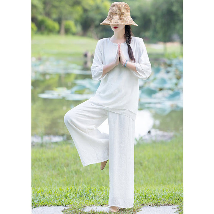 Tai Chi Meditation Prayer Zen Spiritual Morning Practice Clothing Women's Set - image 12