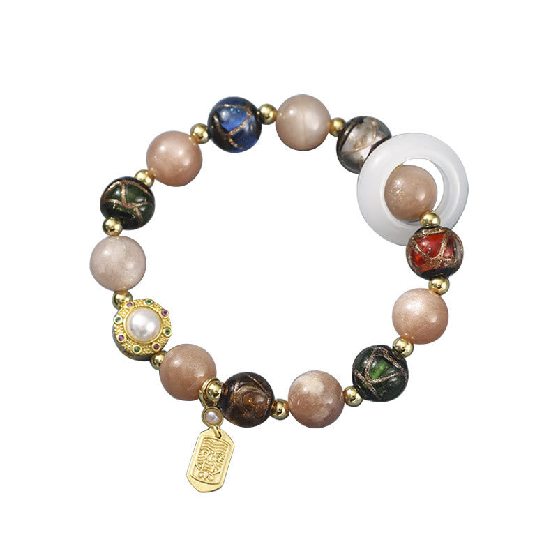 Buddha Stones Tibetan Incense Ash Liuli Glass Tridacna Stone Sun Stone Om Mani Padme Hum Prayer Wheel Charm Bracelet - image 15