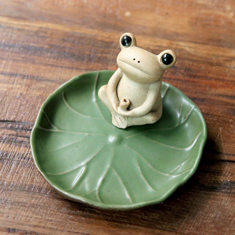 Handmade Ceramic Stick Frog Incense Burner Decoration - image 0